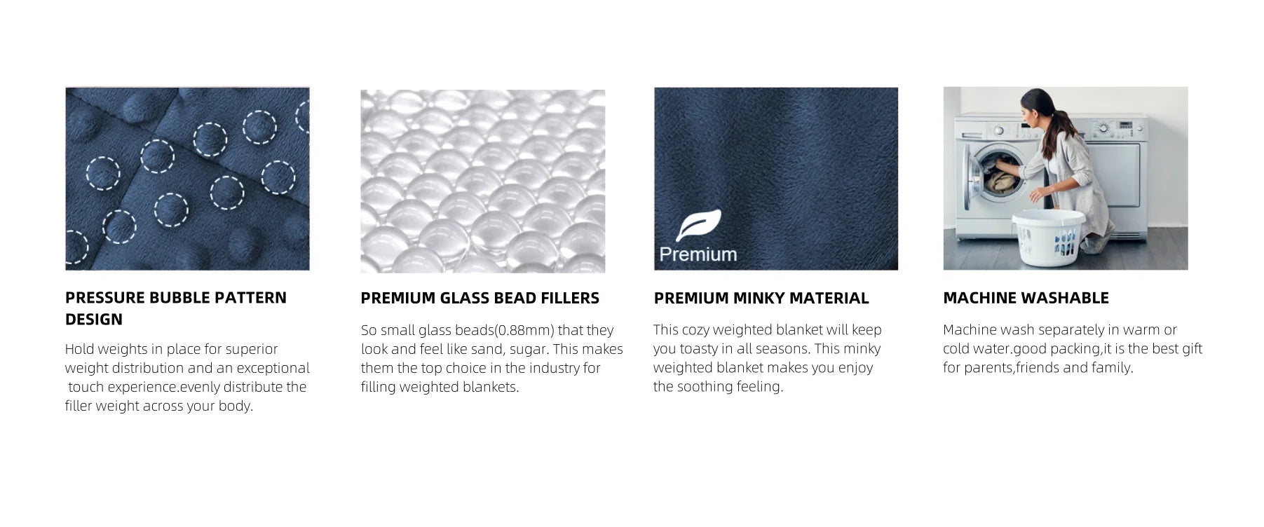 Navy Blue Weighted Sofa Blanket