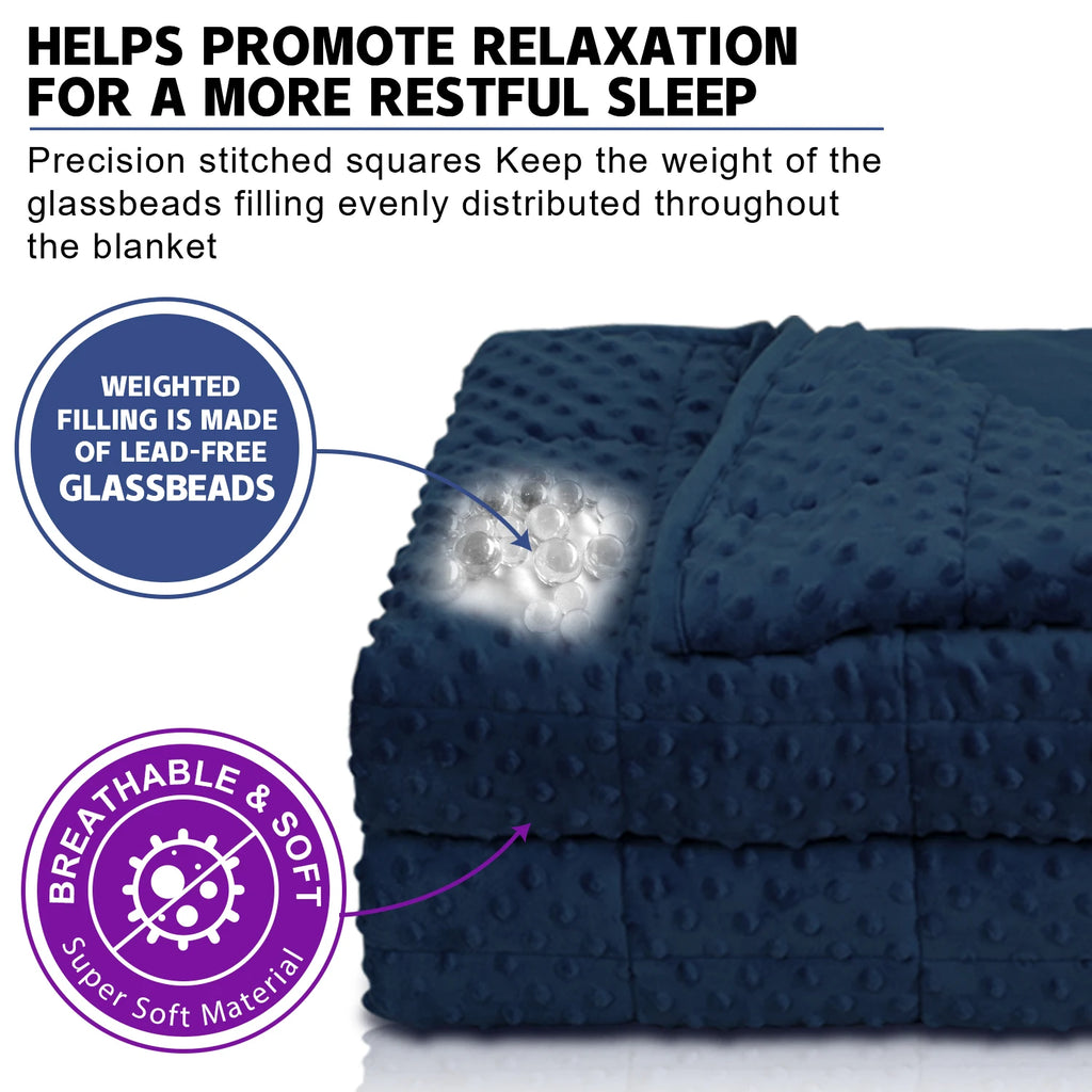 Navy Blue Weighted Sofa Blanket