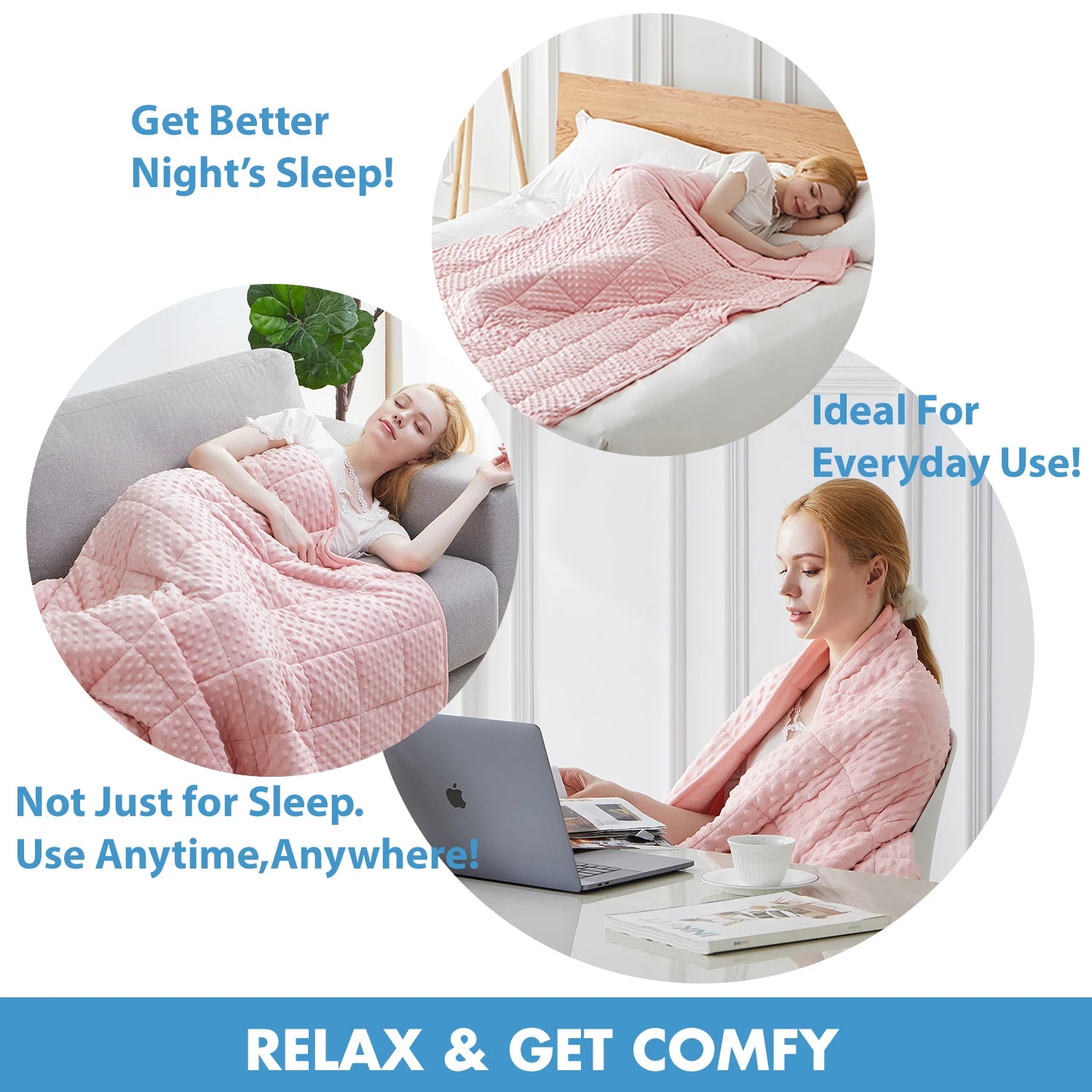 Pink Sherpa Weighted Throw