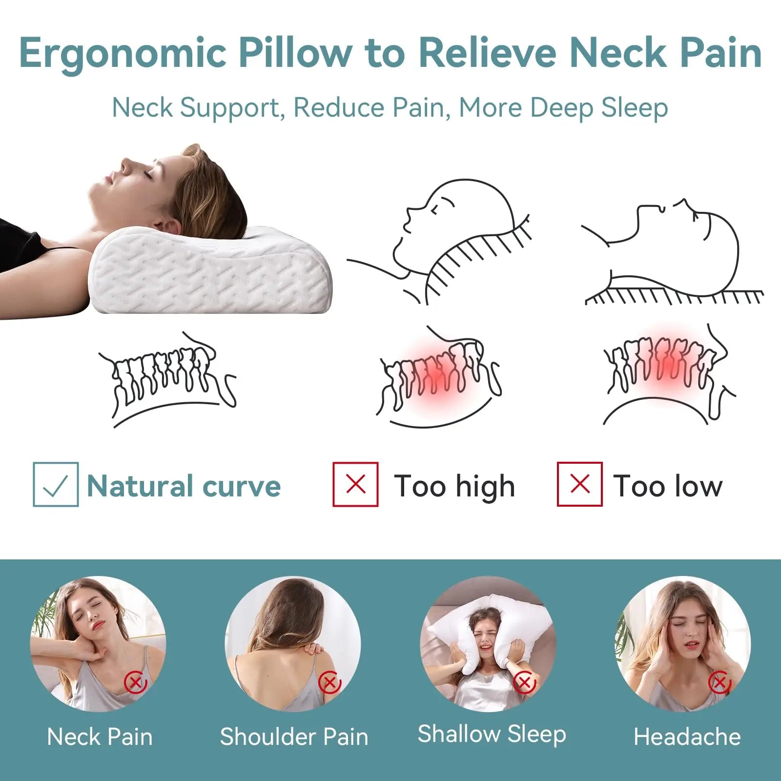 Ergonomic Memory Neck Pillow